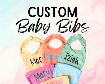 Custom Name Baby Bibs/ Baby Bibs/ Personalized Baby Bibs/ Baby Shower Gift/ Gift For Baby