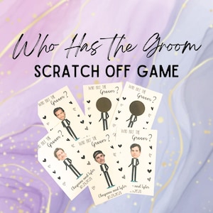 Jeu de douche de mariage/ Shower de mariage/ Who Has the Groom/ Jeux de douche/ Jeux de mariage/ Jeu à gratter/ Jeu de marié/ Cartes à gratter