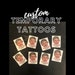 Custom Temporary Tattoos, Custom Tattoos, Custom Face Tattoos, Photo Temporary Tattoos, Couple Tattoos, Bachelorette Tattoos, Face Tattoos 