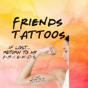 Friends Temporary Tattoos/ Custom Tattoos/ Custom Face Tattoos/Friends Theme/ Friends Bachelorette/Bachelorette Tattoos/Friends Tattoos