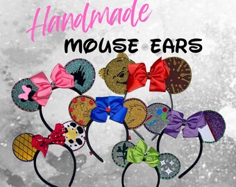 Hand Made Mouse Ears/ Princess Ears/ Headband Ears/ Woody/ TinkerBell/ Bell/ Princess Head Bands/ Kids Ears/ Adult Ears/ Pooh/ Minnie/ Buzz