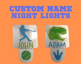 Boys Custom Night Light/ Kids Night Light/ Dinosaur/ BaseballTheme/ Dinosaur Bedroom/ Children's Night Light/ Nightlight/ Dinosaur Gift