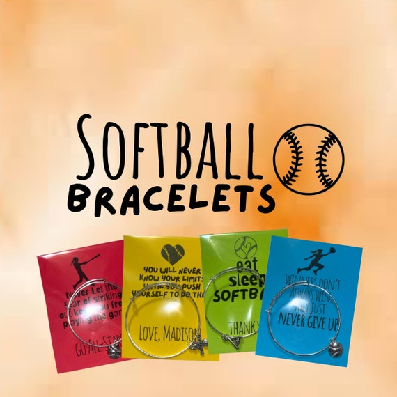 Softball Bracelets/softball Bracelet/ Softball Charms/ Sterling