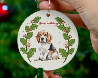 Beagle Christmas Ornament, Beagle Ornament, Dog Ornament, 2023 Beagle Ornament, Gift for Beagle Mom, Beagle Dog Ornament, Dog Lover