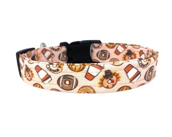 Thanksgiving Dog Collar, Fall Dog Collar, Pumpkin Spice Donuts, Turkey Dog Collar, Football Dog Collar, PSL Dog Collar