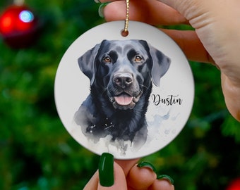 Personalized Black Lab Christmas Ornament, Christmas Gift for Lab Mom, Dog Lover, Dog Lover Gift, Labrador Retriever Ornament