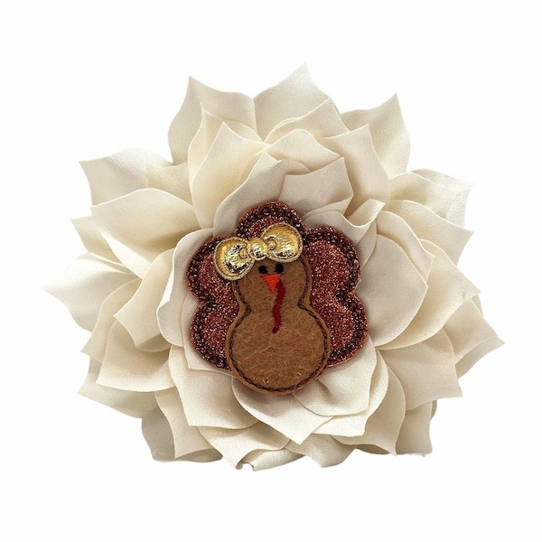 Thanksgiving Turkey Embellished Dog Collar Flower