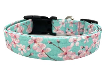 Flower Dog Collar, Spring Floral Dog Collar, Cherry Blossom Dog Collar, Spring Dog Collar, Japanese Cherry Blossom Dog Collar, Spring Flower