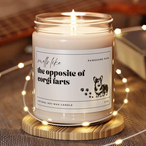 Corgi Dog Candle, Smells Like the Opposite of Corgi Farts, Funny Dog Candle, Gift for Dog Mom, Corgi Dog