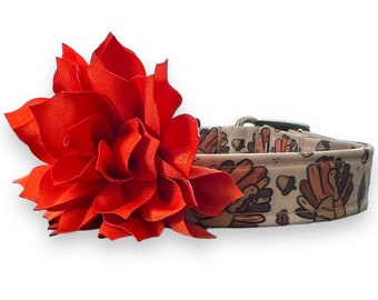 Fall Dog Collar, Thanksgiving Turkey Dog Collar, Dog Collar with Thanksgiving, Turkey Dog Collar, Dog Collar for Fall, Pumpkin Dog Collar