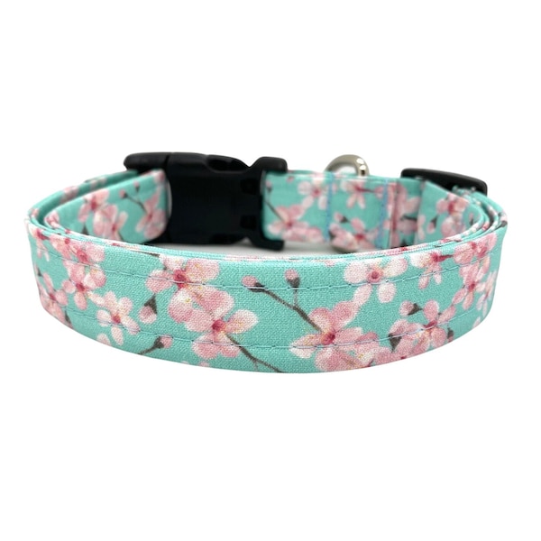 Flower Dog Collar, Spring Floral Dog Collar, Cherry Blossom Dog Collar, Spring Dog Collar, Japanese Cherry Blossom Dog Collar, Spring Flower