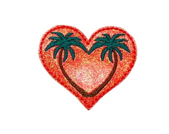 Summer Heart Dog Collar Embellishment, Palm Tree Heart Dog Collar Accessory, Collar Embellishment, Summer Embellishment, Summer Dog Collar