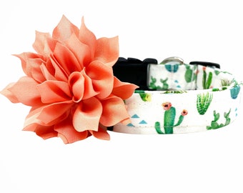 Dog Collar | Cactus and Succulent Dog Collar | Botanical Dog Collar | Plant Lover Dog Collar | Prickly Pear Dog Collar | Saguaro Cactus