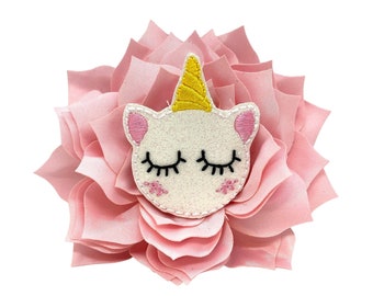 Unicorn Embellished Dog Collar Flower