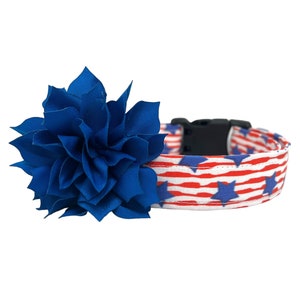 Patriotic Dog Collar, 4th of July Dog Collar, Stars and Stripe Flag Dog Collar, American Flag Dog Collar, Stars & Stripes Dog Collar