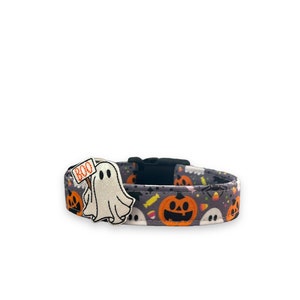 Halloween Dog Collar, Pumpkin Dog with Embellishment, Ghost Dog Collar, Jack O Lantern Dog Collar, Collar for Halloween, Halloween Collar