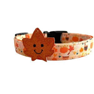 Fall Dog Collar, Pumpkin Spice Collar with Embellishment, PSL Collar, Fall Candle Dog Collar, Fall Leaf Dog Collar, Pumpkin Dog Collar, Fall