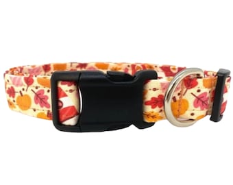 Fall Dog Collar – Pink Pumpkin Spice Collar – PSL Dog Collar – Fall Leaf Dog Collar - Thanksgiving Dog Collar - Pumpkin Dog Collar, Fall
