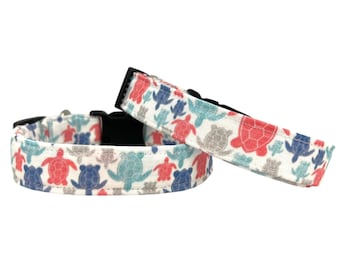 Sea Turtle Dog Collar, Nautical Dog Collar, Turtle Dog Collar, Ocean Dog Collar, Beach Dog Collar,