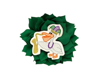 Mardi Gras Dog Collar Flower