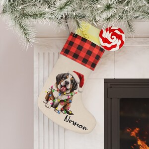 St. Bernard Dog Christmas Stocking, Dog Christmas Stocking, Personalized Dog Stocking, Dog Stocking, Stocking, Puppy Stocking, Saint Bernard
