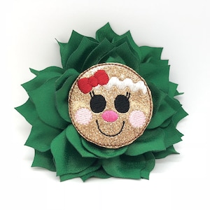 Christmas Gingerbread Embellished Dog Collar Flower