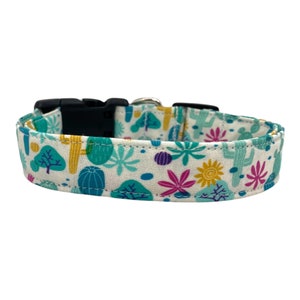 Dog Collar | Cactus and Succulent Dog Collar | Botanical Dog Collar | Plant Lover Dog Collar | Prickly Pear Dog Collar | Saguaro Cactus