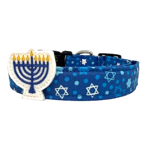 Hanukkah Dog Collar with Menorah Dog Collar Embellishment image 1