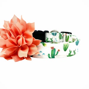 Dog Collar | Cactus and Succulent Dog Collar | Botanical Dog Collar | Plant Lover Dog Collar | Prickly Pear Dog Collar | Saguaro Cactus