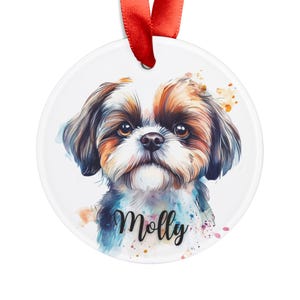 Personalized Shih Tzu Christmas Ornament, Christmas Gift for Dog Lover, Shih Tzu Lover Gift, Shih Tzu Ornament, Shih Tzu Mom Gift, Shih Tzu