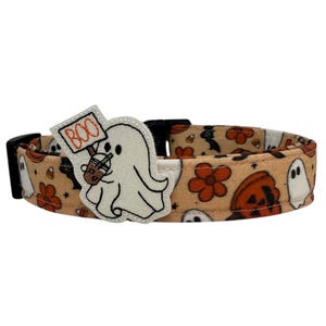 Halloween Dog Collar, Dog Collar for Halloween, Ghost and Pumpkin Halloween Dog Collar, Pumpkin Dog Collar, Ghost Dog Collar, Halloween Bats