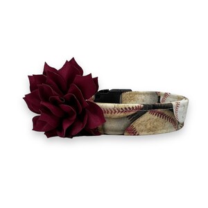 Baseball Dog Collar, Vintage Baseball Collar for Dog with Flower, Baseball Collar, Sport Dog Collar, Baseballs, Vintage Baseballs
