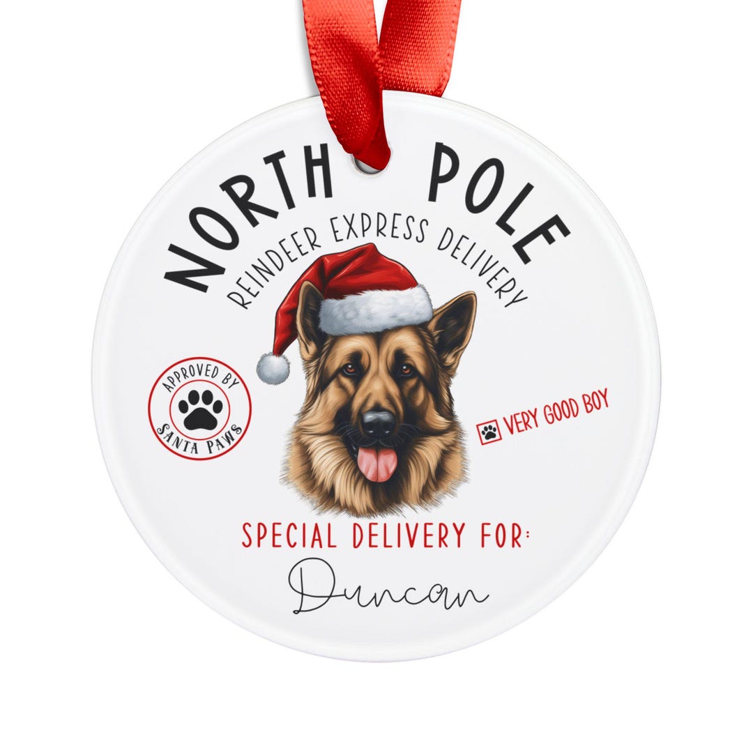 Personalized German Shepherd Christmas Ornament, German Shepherd