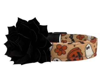 Halloween Dog Collar, Dog Collar for Halloween, Ghost and Pumpkin Halloween Dog Collar, Pumpkin Dog Collar, Ghost Dog Collar, Halloween Bats