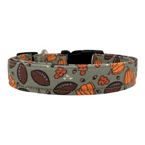 Pumpkin & Football Fall Dog Collar