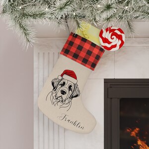St. Bernard Christmas Stocking, Dog Christmas Stocking, St. Bernard,  Dog Stocking, Puppy Stocking, Personalized Saint Bernard Stocking