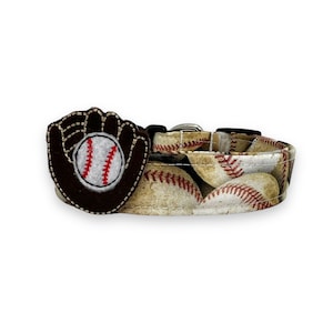 Baseball Dog Collar, Vintage Baseball Collar for Dog with Embellishment, Baseball Collar, Sport Dog Collar, Baseballs, Vintage Baseballs