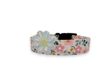 Floral Dog Collar, Spring Floral Dog Collar, Daisy Dog Collar, Spring Dog Collar, Pastel Floral Dog Collar, Spring Flowers, Floral Collar