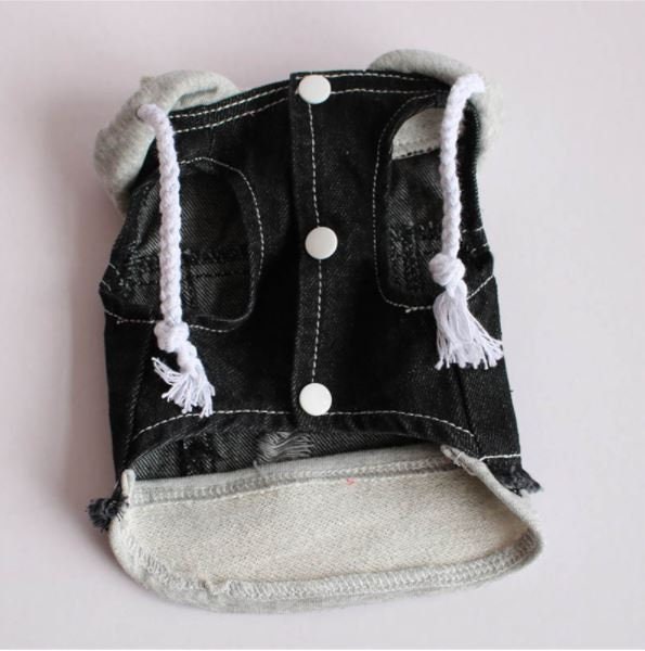 Dog Hoodie Black Jean Jacket Hoodie Dog Dog Jean Jacket Dog Etsy