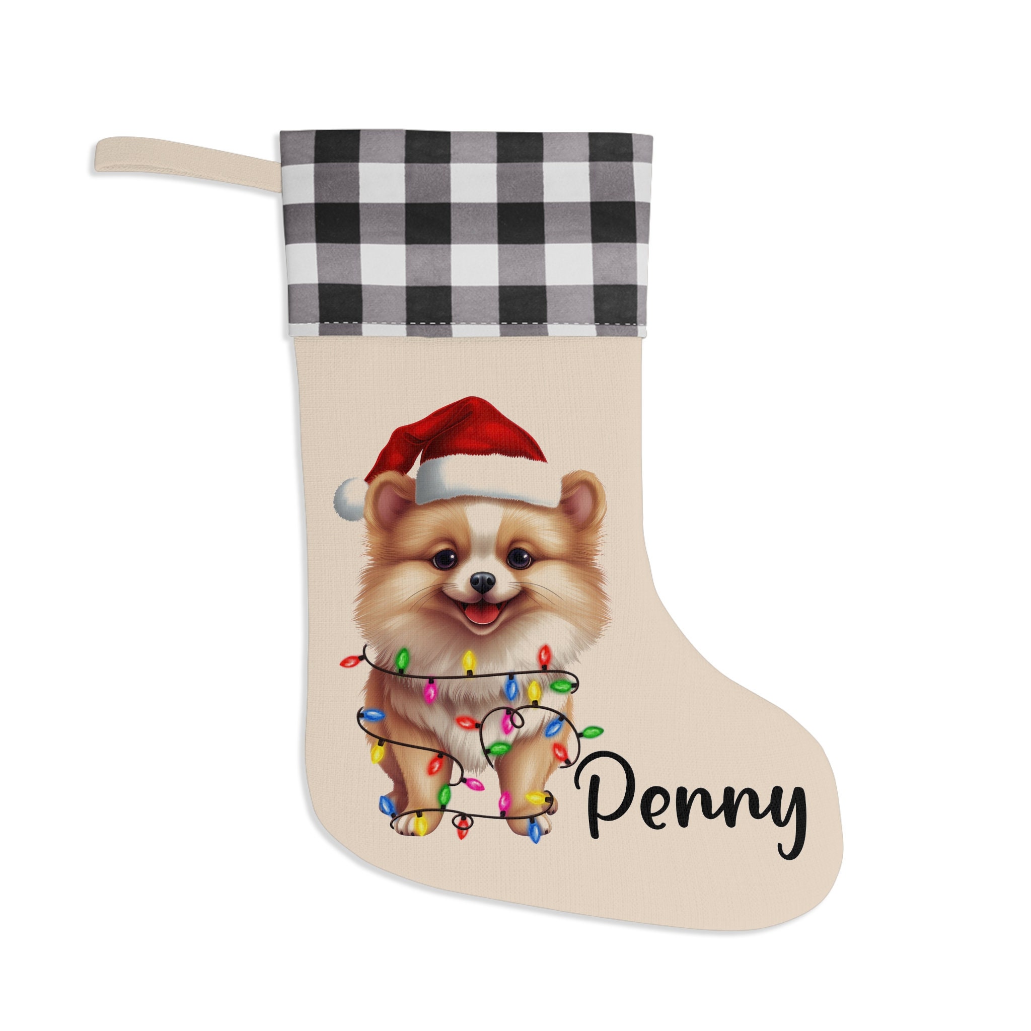Pomeranian christmas stocking Clearance