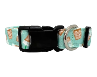 Iced Coffee Dog Collar, Coffee Dog Collar, Latte Dog Collar, Aqua Iced Coffee Dog Collar, Iced Coffee Lovers, Iced Coffee Dogs