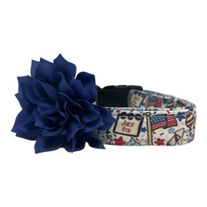 Patriotic Dog Collar, 4th of July Dog Collar, Festive Red White & Blue Dog Collar, Patriotic Collar for Dog, July 4th Collar for Dogs