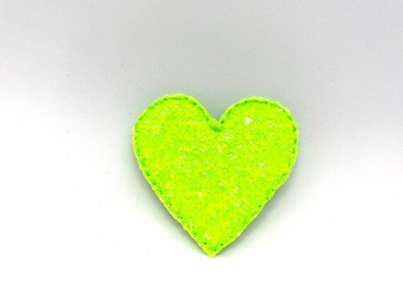 Lime Green Heart Dog Collar Embellishment Lime Glitter Dog Etsy