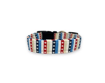 Patriotic Dog Collar, 4th of July Dog Collar, American Flag Dog Collar, Stars and Stripes Patriotic Dog Collar, Stars & Stripes Dog Collar