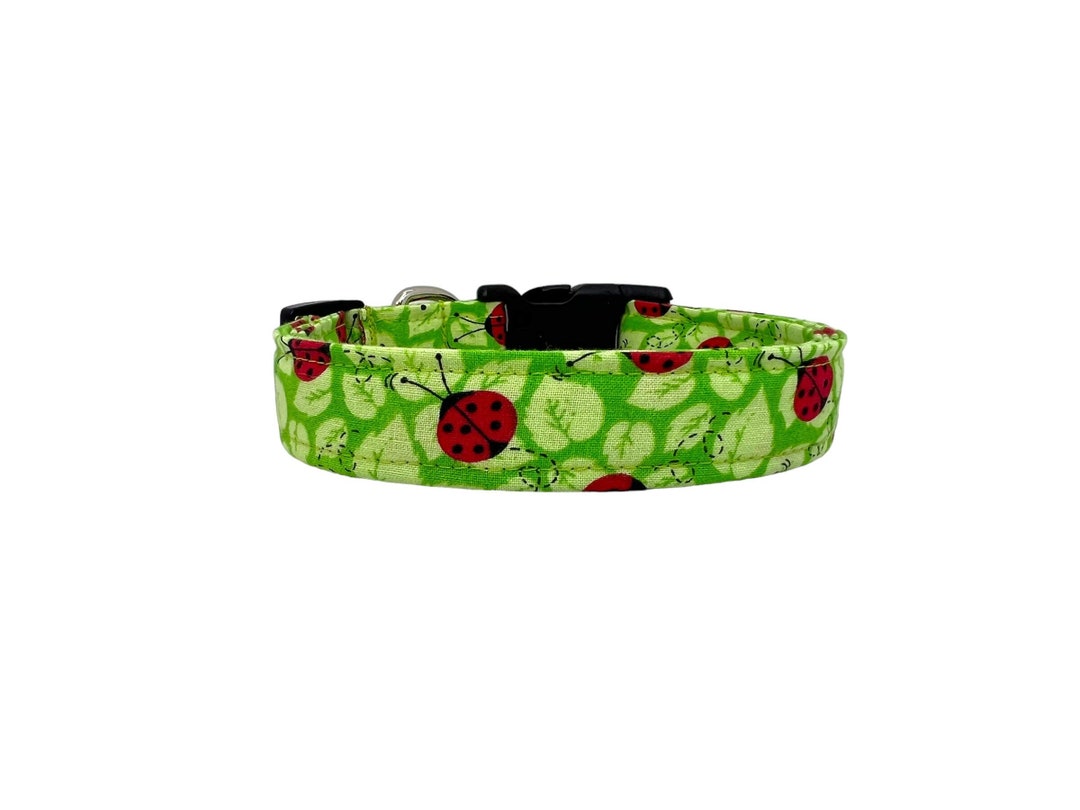 Ladybug Dog Collar, Spring Dog Collar, Summer Dog Collar, Girl Dog
