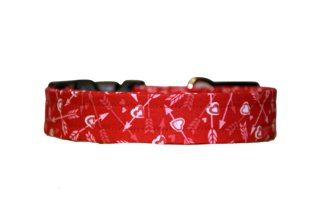 Dog Collar Valentines Day Dog Collar Hearts & Arrows Dog Etsy