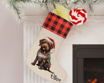 Wirehaired Pointing Griffon Dog Christmas Stocking, Christmas Stocking, Personalized Dog Stocking, Dog Stocking, Stocking, Puppy Stocking