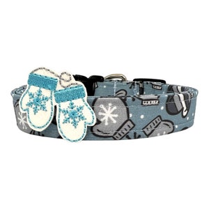 Winter Mittens Dog Collar with Mittens Dog Collar Embellishment