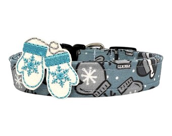 Winter Mittens Dog Collar with Mittens Dog Collar Embellishment