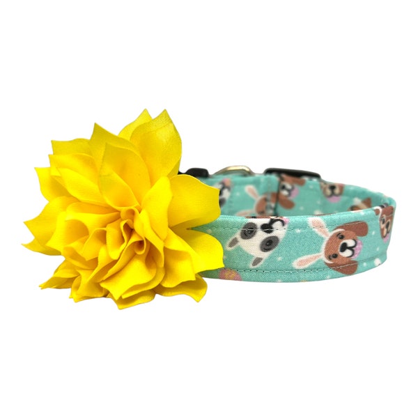 Easter Dog Collar, Easter Bunny Dog Collar with Dog Collar Flower, Dog Easter Collar, Easter Collar, Peeps Dog Collar, Easter Dog Collars